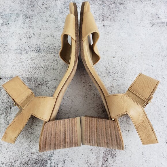 Stuart Weitzman Broadband Leather City Sandal Ankle Strap Tan size 7.5M - Picture 8 of 16